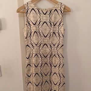 Brooks Brothers Silk Cream Black Dress Sz0